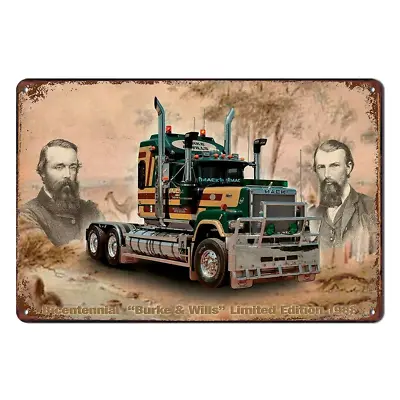 3x MACK MAC TRUCK Burke & Wills Tin Metal Sign Rustic Look Vintage Man Cave • $32.40