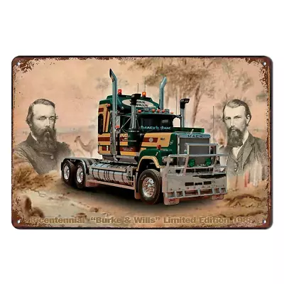 MACK MAC TRUCK Burke & Wills Tin Metal Sign Rustic Look Vintage Man Cave • $15.66