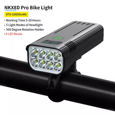 5000LM MTB Bicycle Front Light 8*LED Front Bike Light USB Rechargeable • $43.90