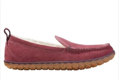 L.L.Bean Women's Mountain Pink Suede Shearling Lined Slippers Moccasin! Size 8 • $45
