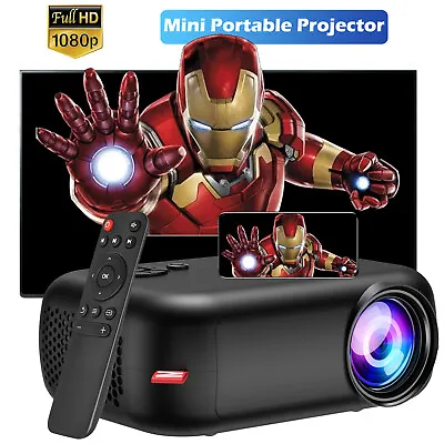 Mini Portable Projector 1080P Full HD USB Home Theater Cinema Video Movie HDMI • $59.99