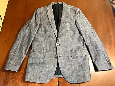 2022 J CREW Thompson Blue Tic Sport Coat Suit Blazer 40R Cotton • $39.99