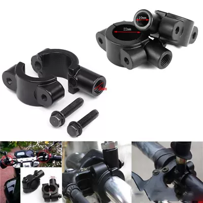 8mm 10mm Mirrors Mount Motorcycle Atv Bike Clamp On Adapter For 7/8  Handlebar • $9.20