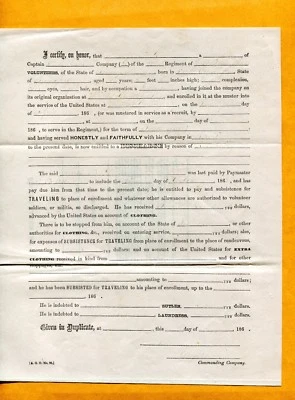 $25 • Buy 1863 Discharge For Disability James B Bryan Co C 6th Regt East Tenn Volunteers