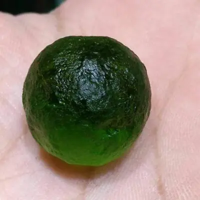 Green Gem Moldavite Meteorite Impact Class Czech Sphere Ball 20mm Energy Stone R • $19.75