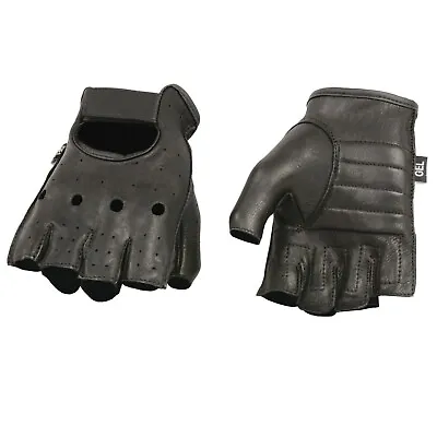 Milwaukee Leather SH851 Men's USA Deerskin Leather Fingerless Gloves W Gel Palm • $19.99