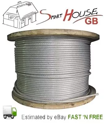 £1.48 • Buy 4/6mm Galvanised Steel Clear PVC Plastic Coated Wire Rope Boat Price Per Meter