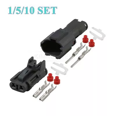 2 Pin/Way KET Fog Lamp Wiring Harness Male Female Waterproof Connector Plug Kit • £3.78