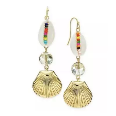 New INC Seashell Beads Crystal Classy Beach Design Fashion Earrings $29.50 • $23.60