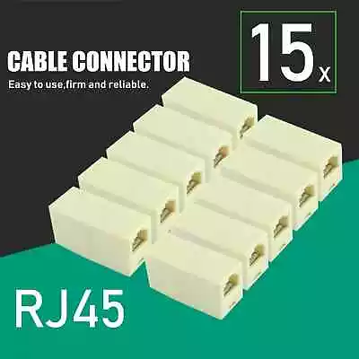 15x RJ45 Coupler Cat5e Cat6 Ethernet Cable Extender Joiner LAN Adapter Connector • $12.49