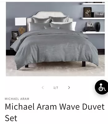 Gorgeous Sleek Michael Aram Wave Full/Queen Duvet Set W/ Pillow Shams • $115