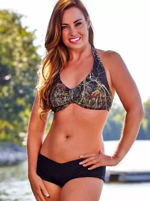 NWT Wilderness Dreams Mossy Oak Halter Style Swim Top 606621 Size Large • $9.99