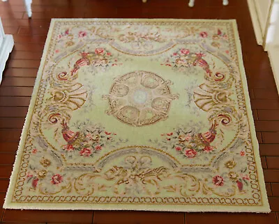 1/12 Dollhouse Antique Old French Theme Miniature Rug Floral Swirls Olive • $11.99