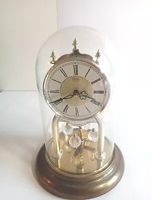 Vintage Linden Quartz Glass Domed Clock Rotating Pendulum Ave Maris W/M Melody • $45