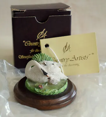 Country Artists England Swan And Cygnets Ca139 Bird Ornament Rc And Co Boxed • £6