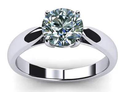 $1.53 • Buy 1.05 Ct Vvs1 Round Blue White Real Moissanite Diamond Solitaire 925 Silver Ring