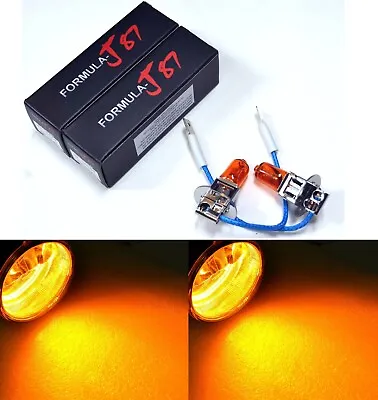 Halogen H3 55W Orange Amber Two Bulbs Fog Light Replacement Lamp Stock Plug Play • $15.30