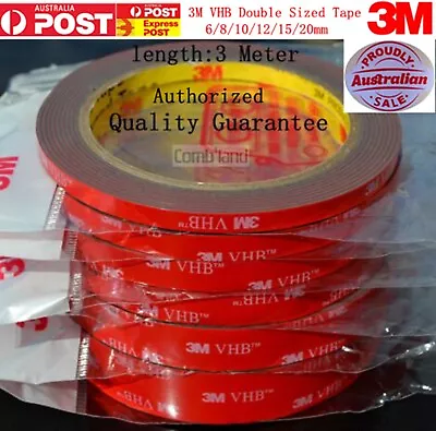 3M VHB™ 5952 Double Sided Tape Automotive Car Extra Adhesive Sticky (6mm-20mm) • $7.59