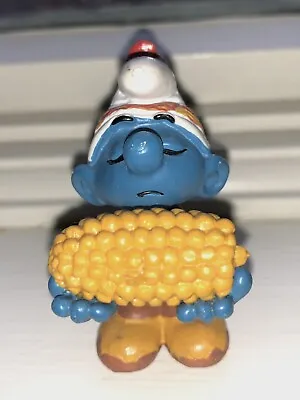 Smurfs 20197 Thanksgiving Corn Smurf Indian Rare Vintage Figure Toy PVC Figurine • $29.99