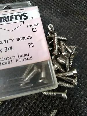 Nickel Plated CLUTCH HEAD TAMPER PROOF SECURITY SCREWS 8 X ¾ ... Qty 40 • £4.50