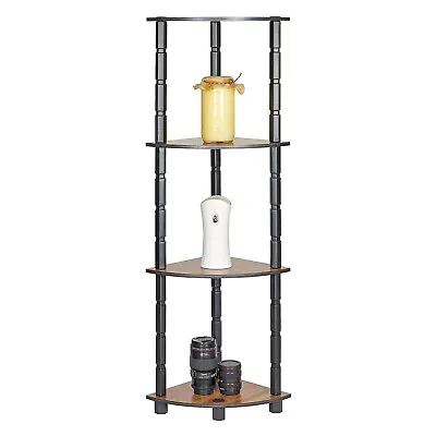 4 Tier Corner Rack Shelf Unit Free Standing Organizer Storage Shelves Bookcases • £16.99