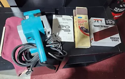 Makita Belt Sander Model 9924DB With Dust Bag And Assortment Of Abrasive Strips • $100