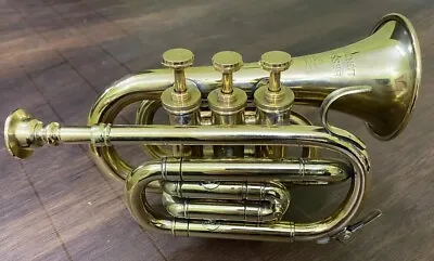 Polished Brass Bugle Instrument Pocket Trumpet With 3 Valve Vintage Flugel Horn • $88