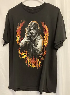 Walking Dead Daryl Dixon T Shirt Promo 2016 Rocket Launcher Fire Double Sides M • $29.74