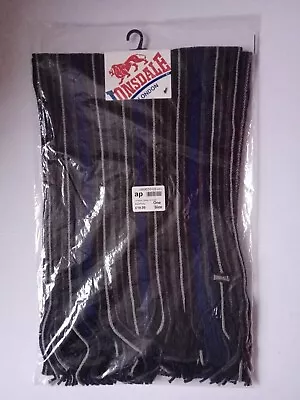 £9.99 • Buy Mens Lonsdale London Knit College Scarf With Black & Grey Stripes One Size - New
