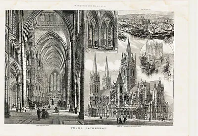 £16 • Buy Antique Print - Truro Cathedral - Nov 5 1887