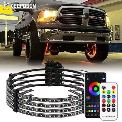 15.5'' RGB Wheel Ring Neon Lights LED Bluetooth APP For Dodge Ram 1500 2500 3500 • $108.49