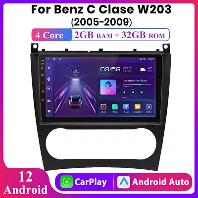 32G For Mercedes Benz C Class W203 CLK W209 Android 12 GPS Car Stereo Carplay BT • $159.99