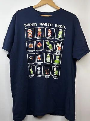 SUPER MARIO BROS. Characters NES 1985 Blue T-shirt 2XL • $5.90