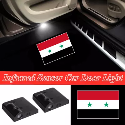 2x Syria Flag Logo Car Door LED Syrian Flag Laser Projector Shadow Lights • $18.99