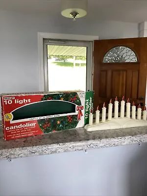 Vintage Beacon Mini Christmas Candolier 10 Lights Narrow Base For Window Sill • $19.99