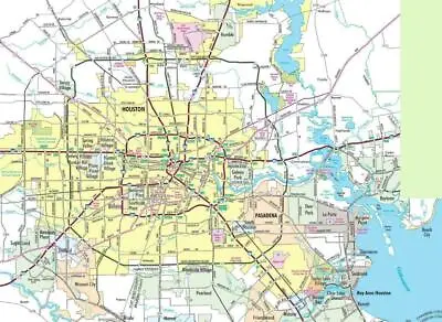 $11.99 • Buy HOUSTON TEXAS MAP GLOSSY POSTER PICTURE PHOTO BANNER PRINT Road City Usa Tx 5839