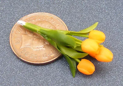 Bunch Of 5 Handmade Tulip Flowers Tumdee 1:12 Scale Dolls House Miniature ML • $1.87