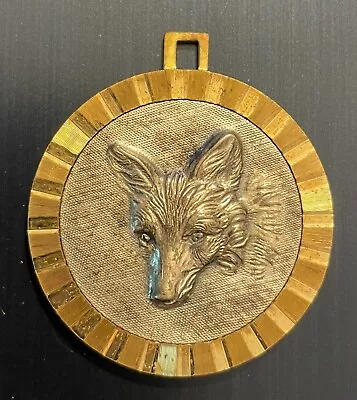 Metal Red Fox Head Relief Attractive Two-Tone Pendant Medallion Unusual Vintage? • $10