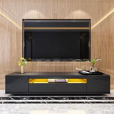 LED TV Stand For 80 Inch High Gloss TV Entertainment Center With Storage • $279.99