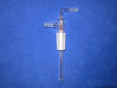$18.50 • Buy Gas Inlet Adapter W/ Takeoff For Vacuum Trap Gas Wash 24/40 75mm Stem Quality