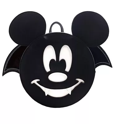 Loungefly X LASR Disney Mickey Bat Convertible Mini Backpack Purse Glow • $71