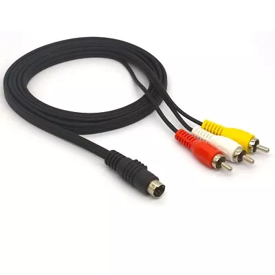 4 Pin S-Video Male To 3 RCA Male Cable Conversion Cord • £6.95