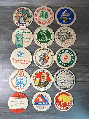 Vintage Set Of 15 German Beer Coasters 1960’s Collectibles • $8