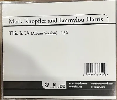 Mark Knopfler And Emmylou Harris This Is Us 1trk US Promo CD 2006 Warner Bros. • $30