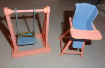 Vintage Hard Plastic Small Doll High Chair And Swing - As Is • $5.88