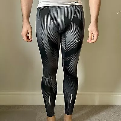 Grey Nike Men Lycra Running Gym Tights S • £14.99