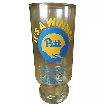 Vintage Univ Of PITTSBURGH PITT PANTHERS It’s A Winner 1979 Action 4 News Glass • $14.99