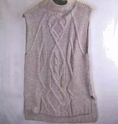 Curio New York Mock Neck Knit Sleeveless Sweater Stone Color • $9.99