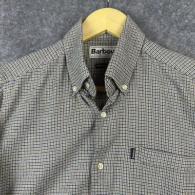 Barbour Shirt Mens Size Small Ruben Houndstooth Check Tailored Fit Field Country • £23.99