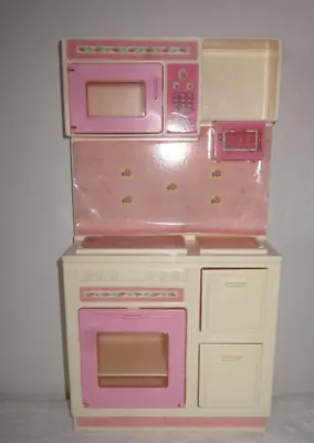 Vintage 1987 Barbie Sweet Roses Kitchen Stove Oven Microwave • $9.99